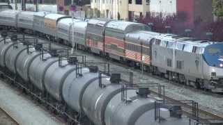 HD Reno Fun Train arrives in Emeryville CA March 2 2014 [upl. by Ydnolem132]