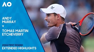 Andy Murray v Tomas Martin Etcheverry Extended Highlights  Australian Open 2024 First Round [upl. by Engen207]