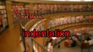 What does indentation mean [upl. by Buckels762]