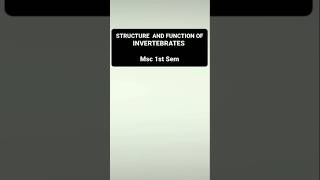 Structure and Function of Invertebrates Question paper msc zoology 1st sem shorts ytshorts [upl. by Aiciles]