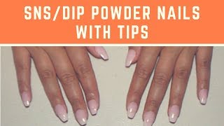 SNS  Dip Powder Nails with Tips  At Home Nails  jiannajay [upl. by Naerad]