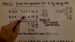 8th Grade Math 73c Solving a RealWorld Problem Using the Distributive Property [upl. by Damal]