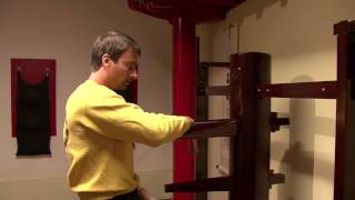 Sifu Sergio showing wooden dummy section one of Ip Man Wing Chun kung fu system [upl. by Fitting73]