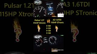 PULSAR VS A3  2016 Nissan Pulsar 12 DIGT XTronic 115Hp VS 2015 A3 Sedan 16 TDI KİM DAHA HIZLI [upl. by Ahsatsana]