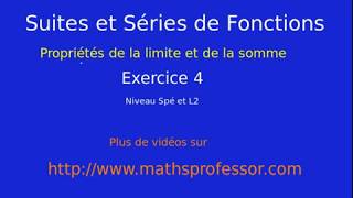 Séries de Fonctions Propriétés de la Somme Exercice 4 [upl. by Canotas120]