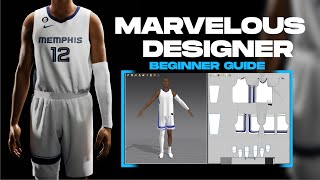 Part 1 Designing NBA Jersey in 3D  Marvelous Designer Tutorial for Beginners [upl. by Elockcin]