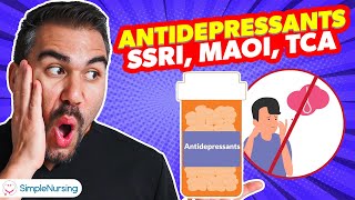 Pharmacology  Antidepressants  SSRI MAOI TCA SNRIs nursing RN PN MADE EASY [upl. by Lesnah]