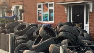 Farmer sets up CCTV to catch who dumped 400 tyres on his land then dumps them on HIS doorstep [upl. by Notneuq]