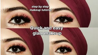 Smokey glam eyeshadow tutorial for beginners Easy glittery eye makeup tutorial Eyeshadow tutorial [upl. by Eniaral]