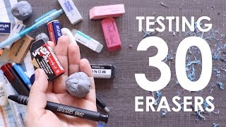 Trying 30 Artist Erasers  WHICH IS THE BEST [upl. by Avie871]