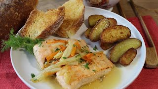 SALMONE FINOCCHIO E ARANCIA in una padella ricetta salmone e finocchio SALVACENA IN UNA PADELLA [upl. by Nirrok]