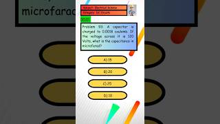 Problem 93 If the voltage across the capacitor is 120 Volts what is the capacitance in microfarad [upl. by Lenahc]