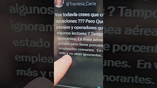 TRANIELA LLORA Y MIENTE POR AEROLÍNEAS ARGENTINAS HAY QUE PRIVATIZARLA O CERRARLA [upl. by Airdnua502]