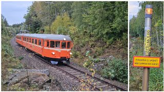 RARE TRAIN Järnvägsövergång Lilla Kattnäs  Railroad crossing in Sweden [upl. by Stephine622]