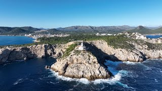 Mallorca Faro de Capdepera 4K visto desde dron  Aerial drone views of Capdepera Mallorca [upl. by Chew418]