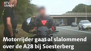 Motorrijder haalt met flinke snelheid rechts in en mag bij het CBR op verkeerscursus  RTV Utrecht [upl. by Mccowyn]