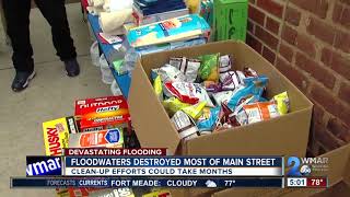 Dozens team up to help shop owners in Ellicott City after flood damage [upl. by Ashlen]