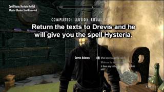 Skyrim Illusion Ritual Spell Guide  Master Spells and Hidden Text Locations [upl. by Pallas]