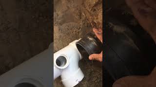 How to connect a clean out to a sewer pipe [upl. by Olnton492]