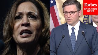 BREAKING Speaker Johnson Excoriates Kamala Harris For Taking Few Interviews As Early Voting Starts [upl. by Tova]