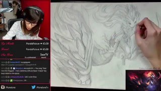 League of Legends  Shadowfire Kindred Drawing Time lapse [upl. by Amory333]