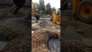 jcb laying trench excavation and dewatering jcb with poclain viralvideo trending jcblover [upl. by Carlynne199]