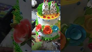 more colourful cake decorating 2 step democake amzingcake youtubecake trending reels cake [upl. by Zebe]