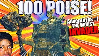 Dark Souls Remastered PvP THE 100 POISE BUILD Adventures Of The Worst Invader [upl. by Tillie]