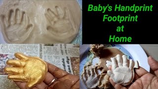 How to make a Babys Handprint amp Footprint at home using wheat flour easy and detailed process [upl. by Cenac]