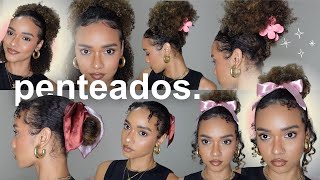 ideias de penteados fáceis para cabelo crespo e cacheado [upl. by Amieva108]