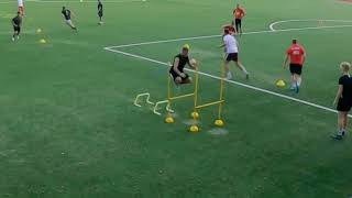 Fussballtraining Passübung  schnelles Passspiel mit Sprüngen oder Ringen [upl. by Artim]