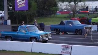 SQUAREBODY vs SQUAREBODY 14 mile drag race [upl. by Ehlke]