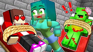 GIRL ZOMBIE FELL IN LOVE With JJ in ZOMBIE APOCALYPSE JJ and MIKEY ZOMBIES in Minecraft  Maizen [upl. by Abekam]