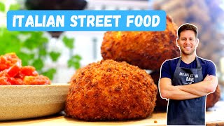 How to Make ARANCINI DI RISO  Prosciutto and Mozzarella [upl. by Crissy]