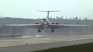 Air Koryo Il62M landing at Pyongyang Airport [upl. by Nnyleimaj]