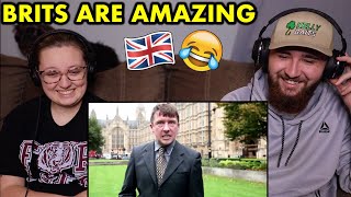 American Couple Reacts to ICONIC BRITISH MOMENTS HILARIOUS [upl. by Names]