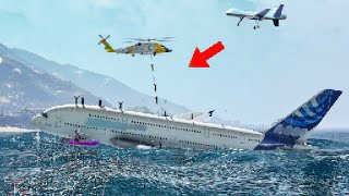 A380 Emergency Landing On Water With Exploded Engines  GTA 5 [upl. by Meid806]