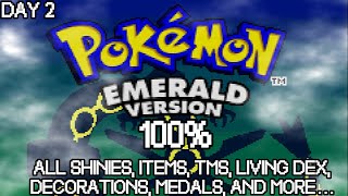 🔴100ing POKéMON Emerald with a LIVING SHINY DEX DAY 2 [upl. by Rae]