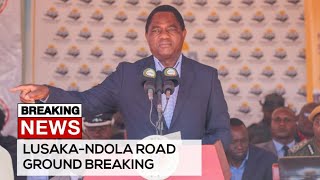 HH officiates at the Ground Breaking Ceremony of the NDOLALUSAKA Road [upl. by Ynamad]