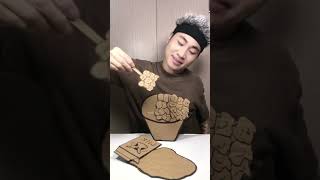 eat noodles cardboard asmr funny cardboard [upl. by Kerred]