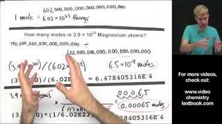 Converting between Moles Atoms and Molecules Part 2 [upl. by Rambort]