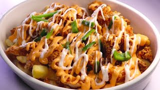 Chicken Loaded Fries with Cheese Sauce Recipe By Recipes of the World [upl. by Mirabelle899]