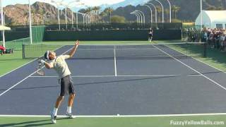 Roger Federer Serves from Back Perpsective in HD [upl. by Ztnaj]