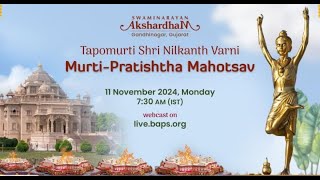 Tapomurti Shri Nilkanth Varni MurtiPratishtha Mahotsav Akshardham Gandhinagar India 11 Nov 2024 [upl. by Adebayo]