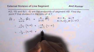 Find Coordinate Point for External Division of Line Segment by Section Formula [upl. by Faith]