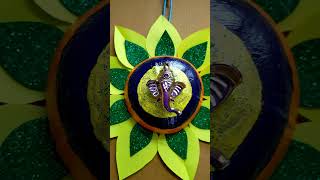 ganesh chaturthi decoration ideasganesh chaturthi wall decorationcoconut shell craftshome decor [upl. by Jilly758]