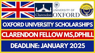 Clarendon Scholarships 2025 at Oxford University Fully Funded Masters DPhill Apply Free Online Now [upl. by Aehtorod]