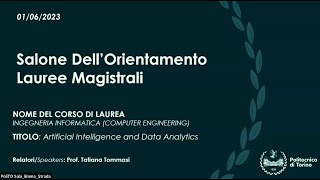 Presentazione dellorientamento di Artificial Intelligence and Data Analytics [upl. by Maribelle359]