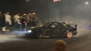 BMW E36 328i Welded Diff Whacking Bollard In HUGE Crowd London [upl. by Shedd701]