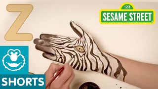 Sesame Street Z is for Zebra  Hand Painting [upl. by Ahoufe577]